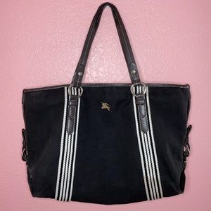 Burberry medium canvas and leather tote